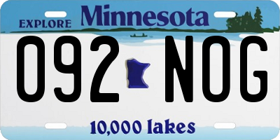 MN license plate 092NOG