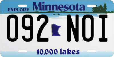 MN license plate 092NOI