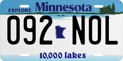 MN license plate 092NOL