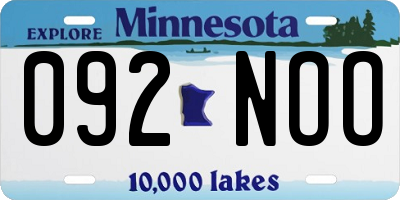 MN license plate 092NOO