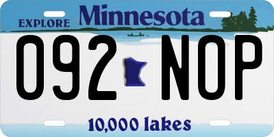 MN license plate 092NOP