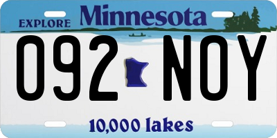 MN license plate 092NOY