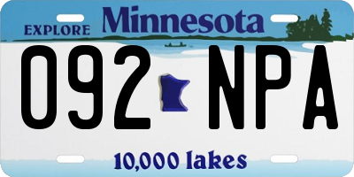MN license plate 092NPA