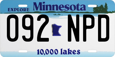 MN license plate 092NPD