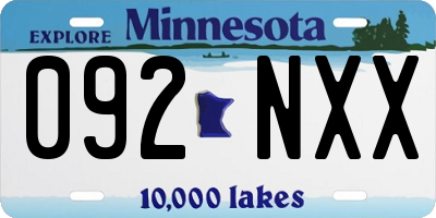 MN license plate 092NXX