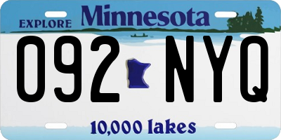 MN license plate 092NYQ