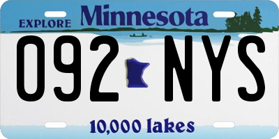 MN license plate 092NYS