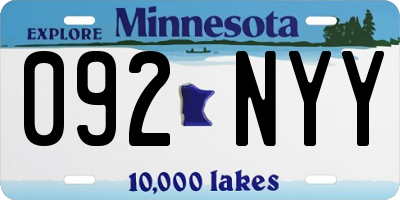 MN license plate 092NYY