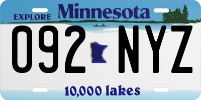 MN license plate 092NYZ