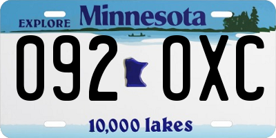 MN license plate 092OXC