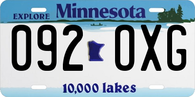 MN license plate 092OXG