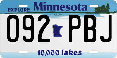 MN license plate 092PBJ