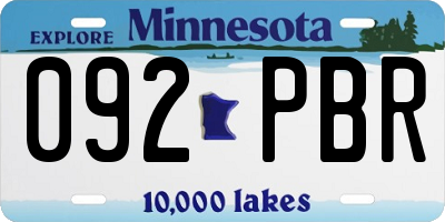 MN license plate 092PBR