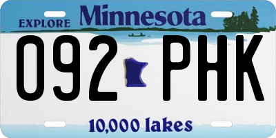 MN license plate 092PHK