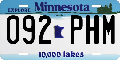 MN license plate 092PHM