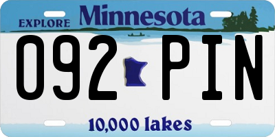 MN license plate 092PIN