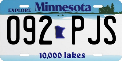 MN license plate 092PJS