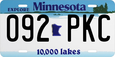 MN license plate 092PKC