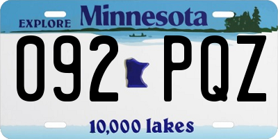 MN license plate 092PQZ