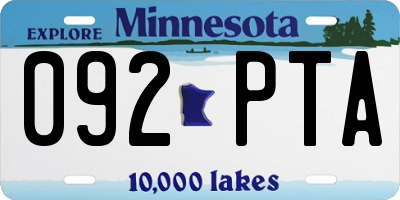 MN license plate 092PTA