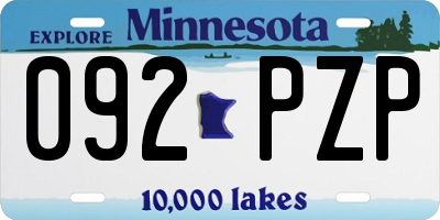 MN license plate 092PZP
