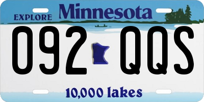 MN license plate 092QQS