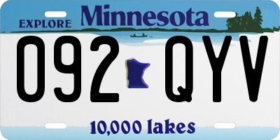 MN license plate 092QYV