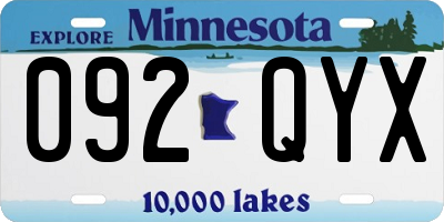 MN license plate 092QYX