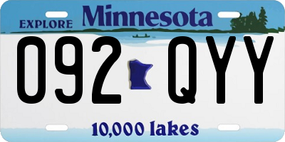MN license plate 092QYY