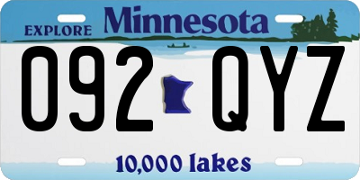 MN license plate 092QYZ