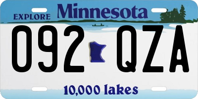 MN license plate 092QZA
