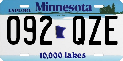 MN license plate 092QZE