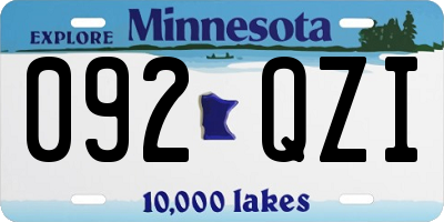 MN license plate 092QZI