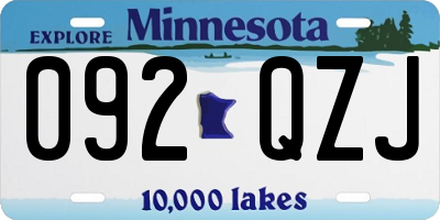 MN license plate 092QZJ