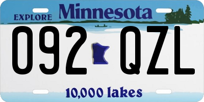 MN license plate 092QZL