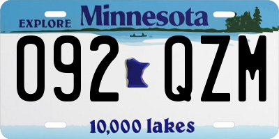 MN license plate 092QZM
