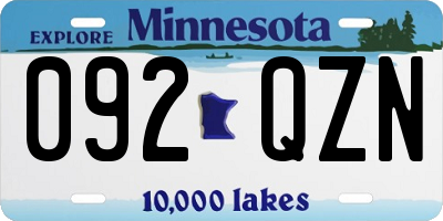 MN license plate 092QZN