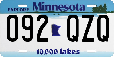 MN license plate 092QZQ