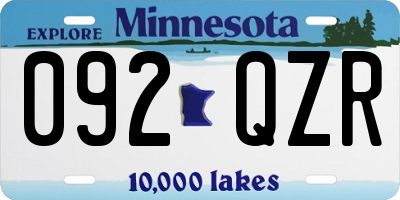 MN license plate 092QZR