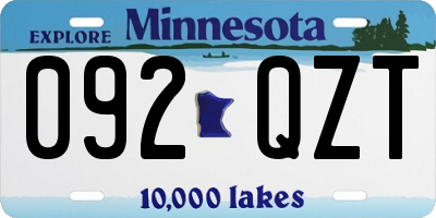 MN license plate 092QZT