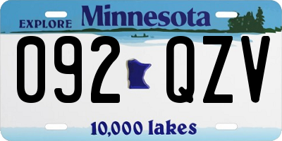 MN license plate 092QZV
