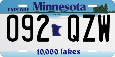 MN license plate 092QZW