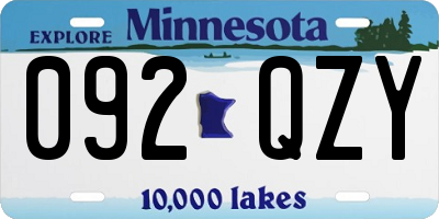 MN license plate 092QZY
