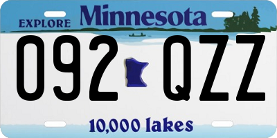 MN license plate 092QZZ