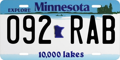 MN license plate 092RAB
