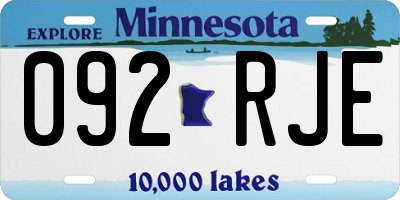 MN license plate 092RJE