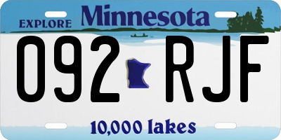 MN license plate 092RJF