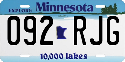 MN license plate 092RJG