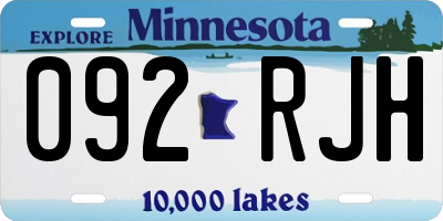 MN license plate 092RJH