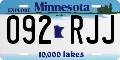 MN license plate 092RJJ